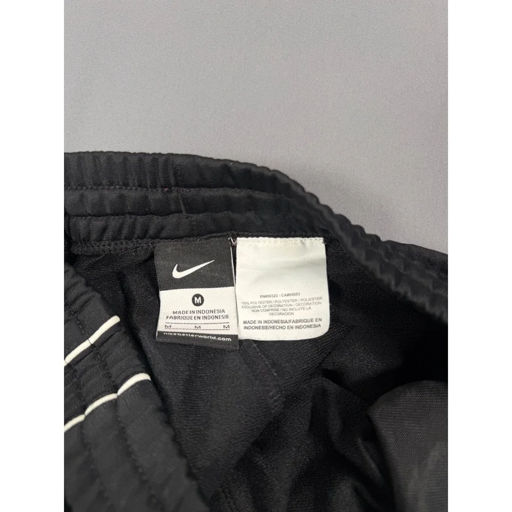 Nike Black Track Pants White Piping Swoosh Logo Athletic Joggers Size Boy Medium